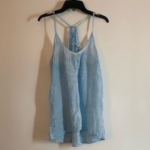 Silver Jeans Silk Blend Blue Racerback Tank Cami-S